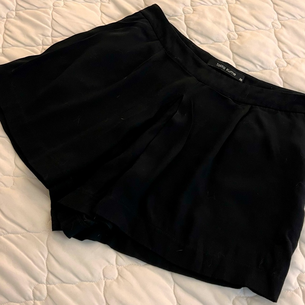 Black dressy shorts .